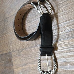 Brighton Black Belt with Silver Detailing/ Size Med